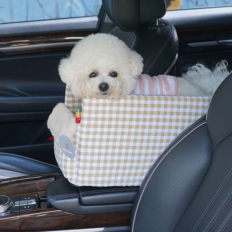 ドライブボックス ドライブベット 小型犬 ペット用品 車載 肘掛け アームレスト カー用品 キャリー 車用 いぬ ドライブ用品 外出 病院 通