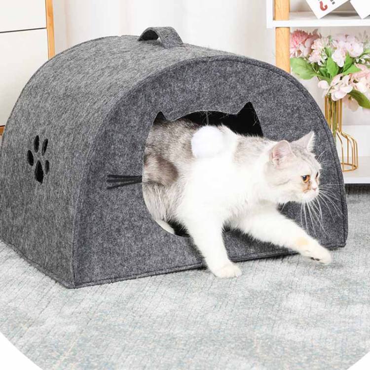 キャットハウス 猫ハウス ドーム型 フェルト テント ペット用ベッド ドームベッド キャットベッド 猫用品 ベッド 猫 ハウス 猫用ベッド
