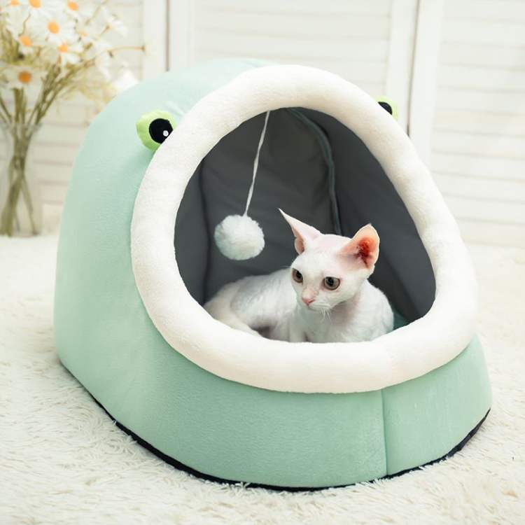 猫 ベッド ドーム型猫ハウス ペットベッド キャットハウス ペット用寝袋 クッション ドーム型 こたつ 寝袋 秋冬用 室内用 洗える ぐっすり眠れる 多機能2WAY