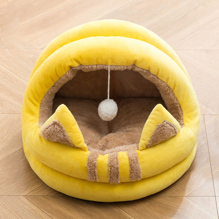 猫ハウス ドーム型 冬 雨 おもちゃ付き 人気 ペットベッド 秋冬用 キャットハウス 暖かい ふわふわ 猫ベッド ペットハウス 猫の家 ペットクッション 滑り止め ペットマット 丸洗い