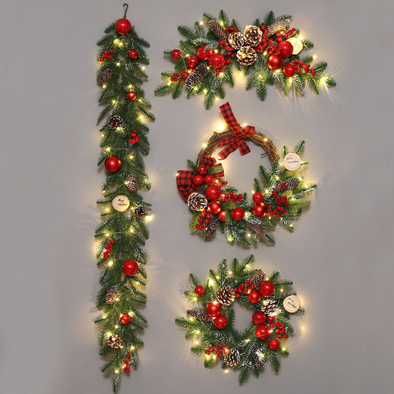 クリスマスリース フラワー まつぼっくり 木の実 ギフト 玄関リース クリスマスプレゼント 装飾 ディスプレイ 壁掛け ドア吊り 撮影 道具