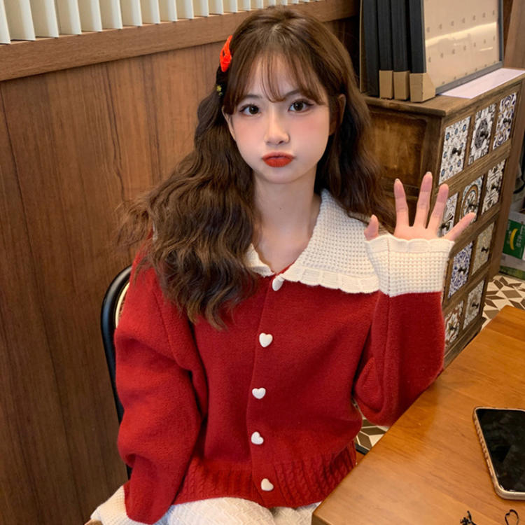 レディース ニットカーディガンソリッドカラー長袖 ショートジャケット春夏秋 通勤 学生服 事務 Vネック シングルボタン Vネック ポケット付き スリム 着痩せ 秋 冬 セーター コート