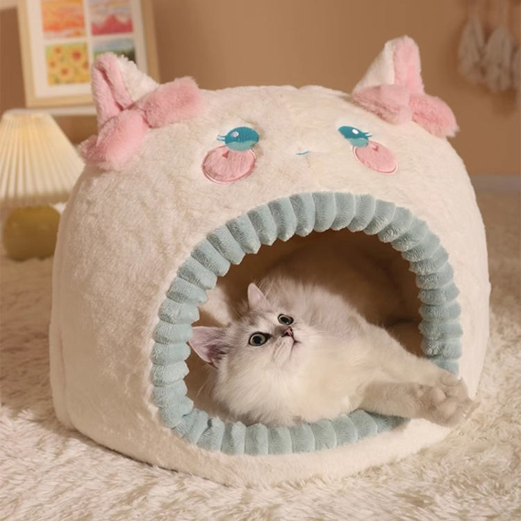 猫ベッド ドーム型 猫ハウス 冬 洗える ペットベッド 犬小屋 ドーム型 クッション ソファー ペットハウス 猫の家 おしゃれ ハウス 寒さ対