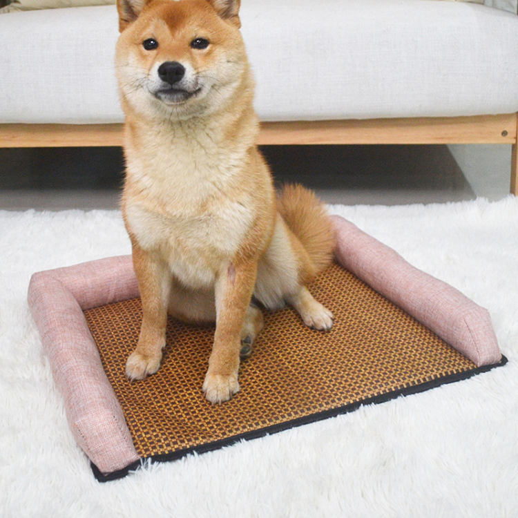 ペットベッド 犬 夏用 夏 中型犬 丸 かわいい 洗える 介護 大きい 可愛い おしゃれ 猫 犬 ブルー ピンク リバーシブルペットベッド ペット 犬 猫 40x50cm 車 メッシュ